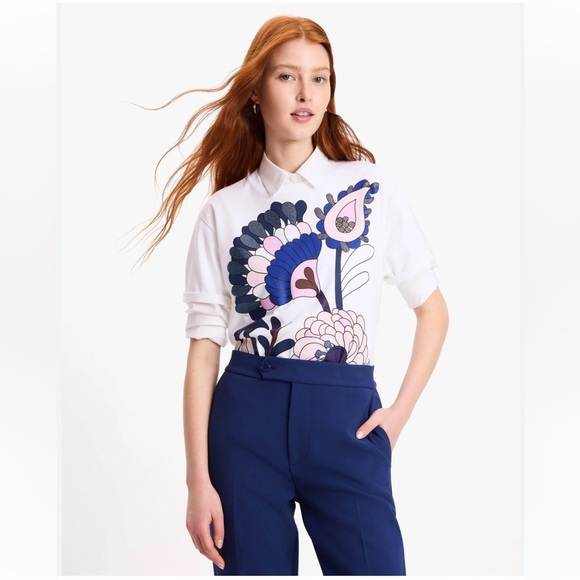 Kate spade New York size small autumn paisley tee size small - Picture 1 of 3
